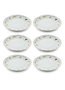 Hermia DNR0067 Platos de Postre de Porcelana 6 Piezas 20x20x2 cm